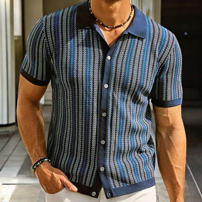 Men's Herringbone Shirt - Organic Cotton Button Up