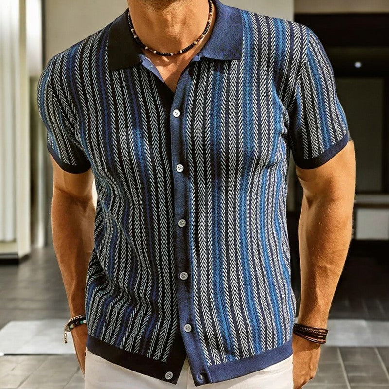 Men's Herringbone Shirt - Organic Cotton Button Up