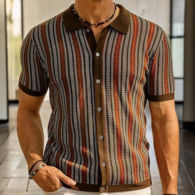 Men's Herringbone Shirt - Organic Cotton Button Up