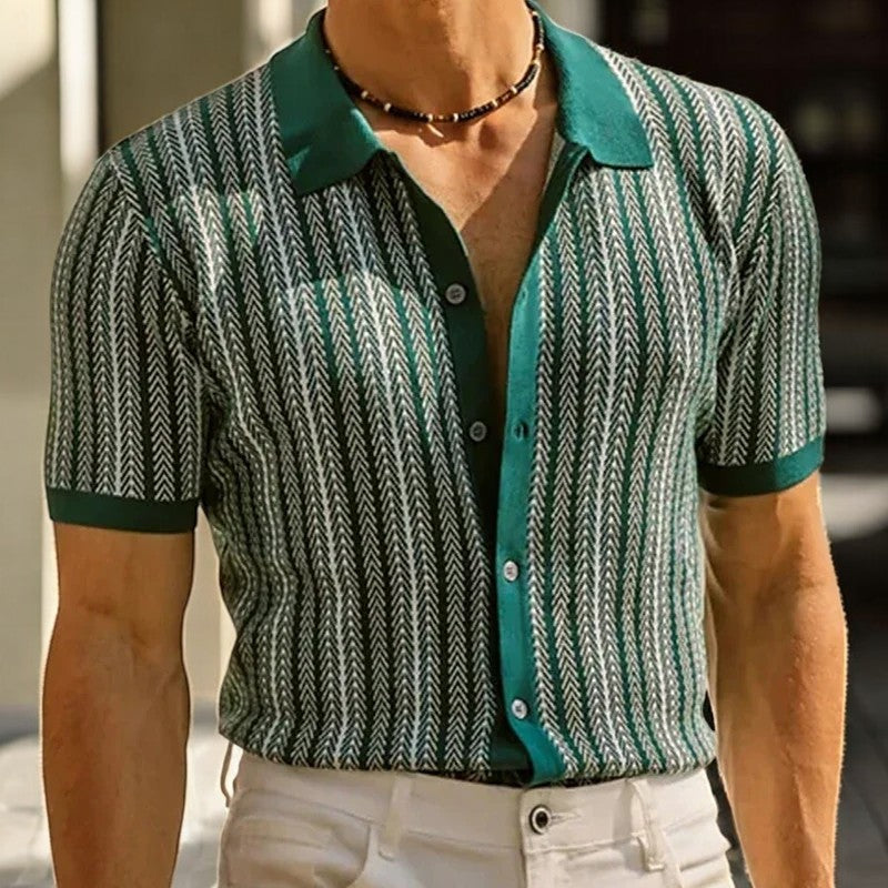 Men's Herringbone Shirt - Organic Cotton Button Up