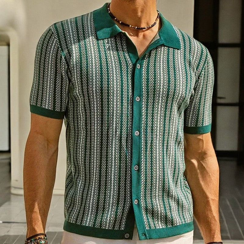 Men's Herringbone Shirt - Organic Cotton Button Up