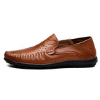 Men's Breathable Loafers - Perforated Leather Driving Shoes
