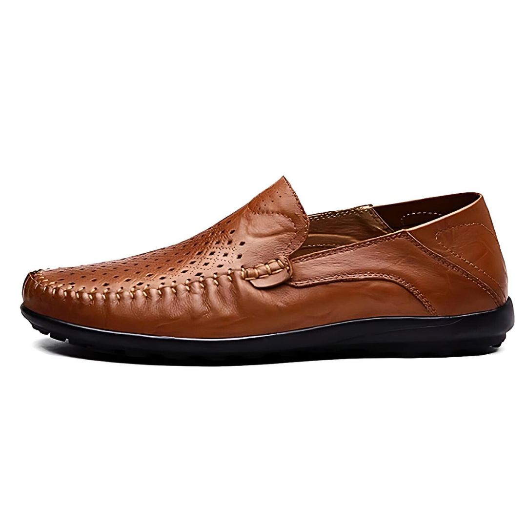 Men's Breathable Loafers - Perforated Leather Driving Shoes