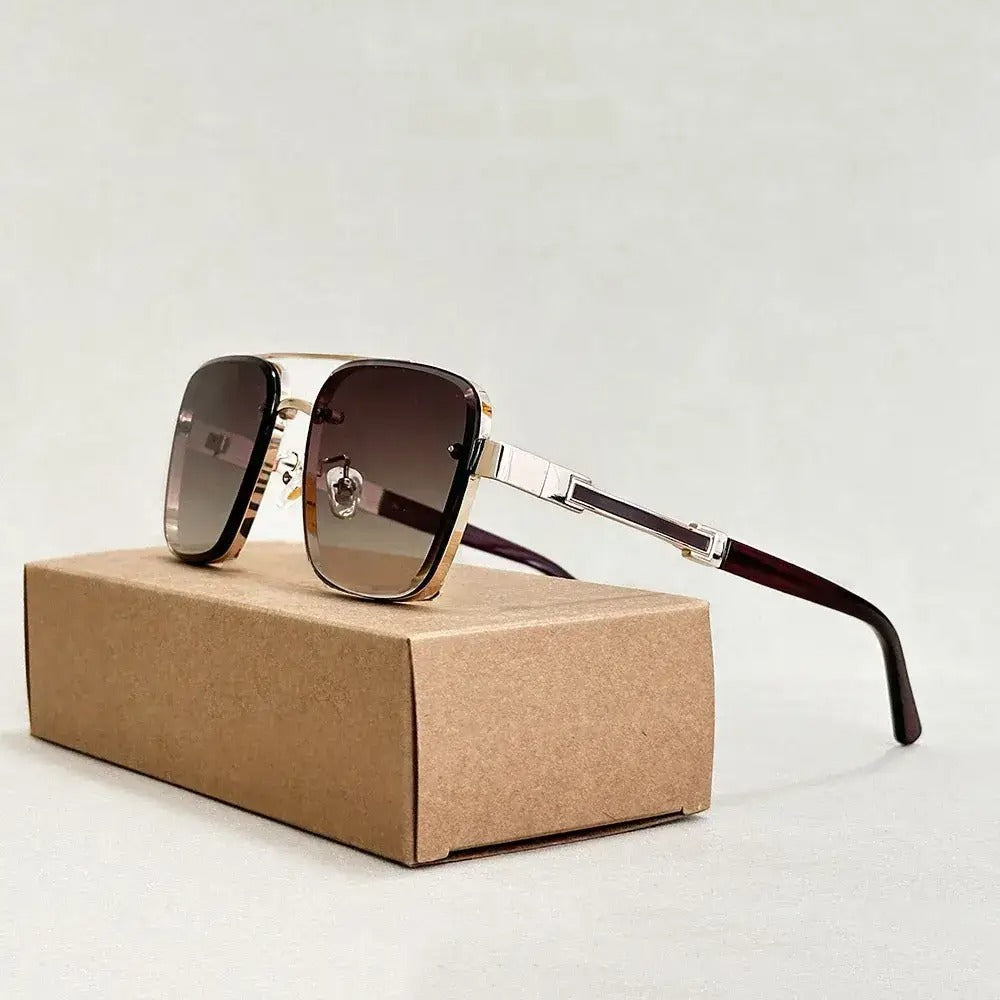 Men's Metal Pilot Sunglasses - Double Bridge Shades