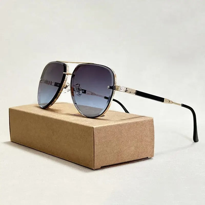 Women's Pilot Sunglasses - Mirrored Lens Metal Shades