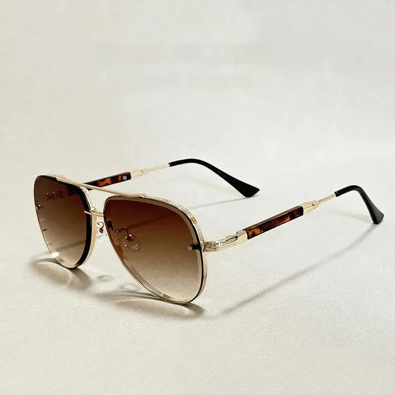 Women's Pilot Sunglasses - Mirrored Lens Metal Shades