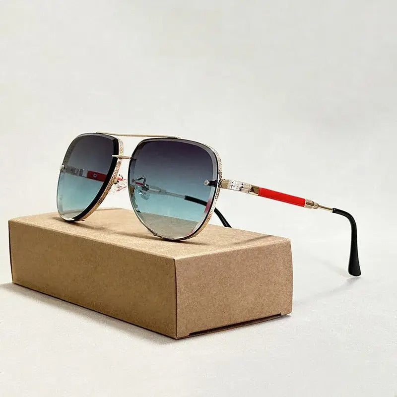 Women's Pilot Sunglasses - Mirrored Lens Metal Shades