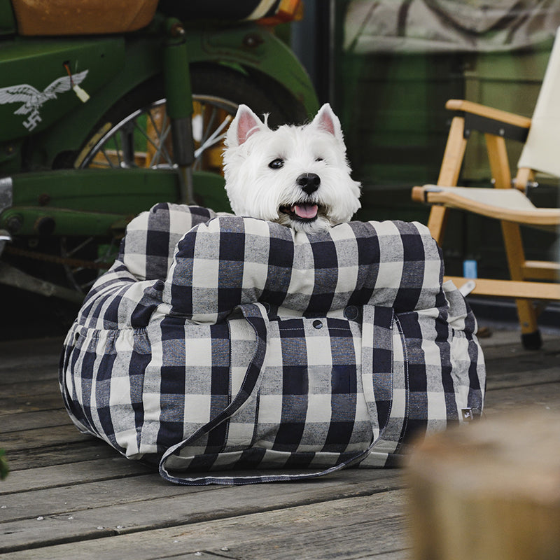 Portable pet car travel seat bed