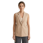 Women's Sleeveless Button Suit Vest | Side Slit Tailored Waistcoat