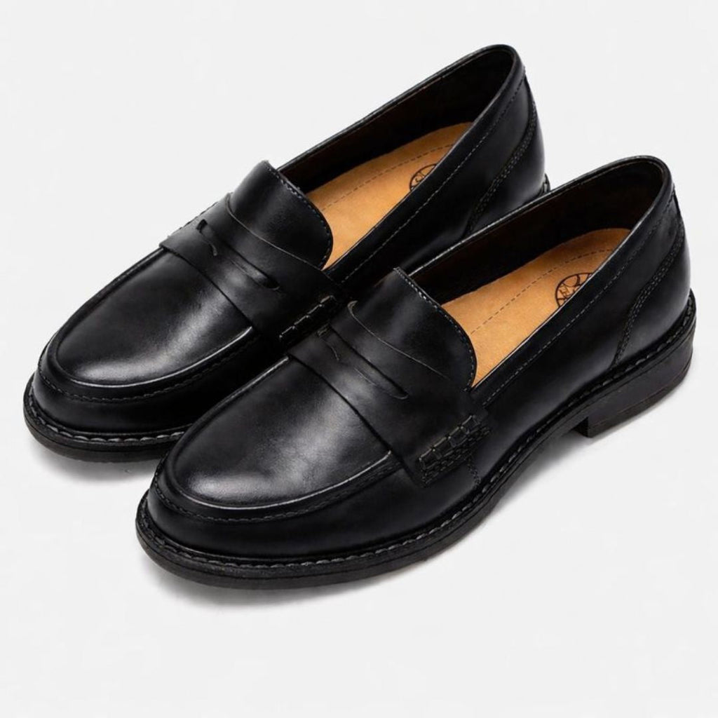 Women's Leather Loafers - Comfort Casual Walking Shoes