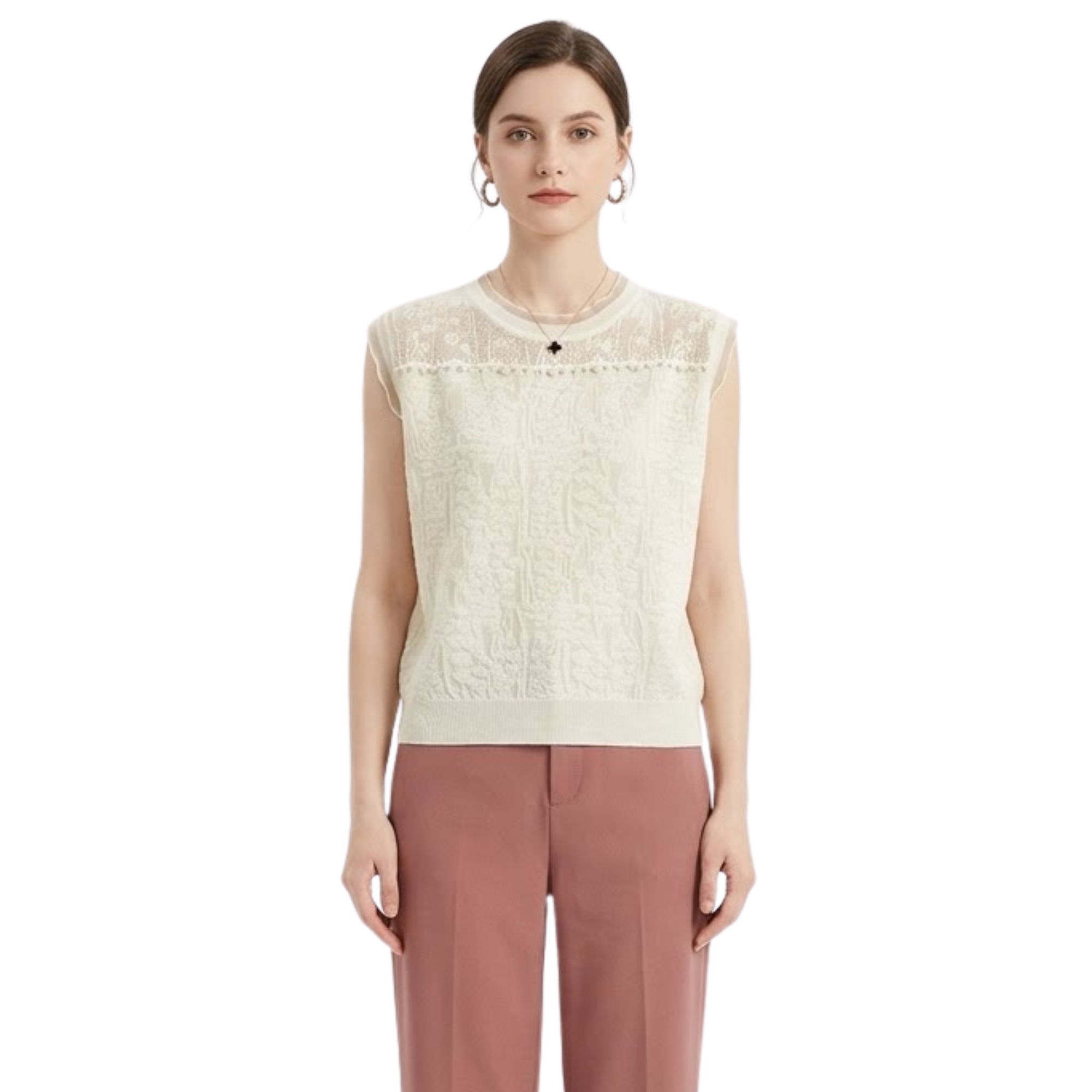 Women's Knit Tank Top - Round Neck Sleeveless Camisole