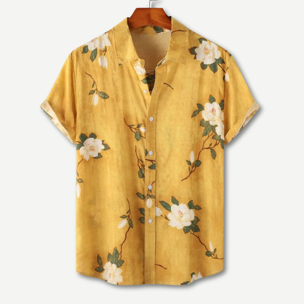 Men's Beach Shirt - Short Sleeve Tropical Vacation Top