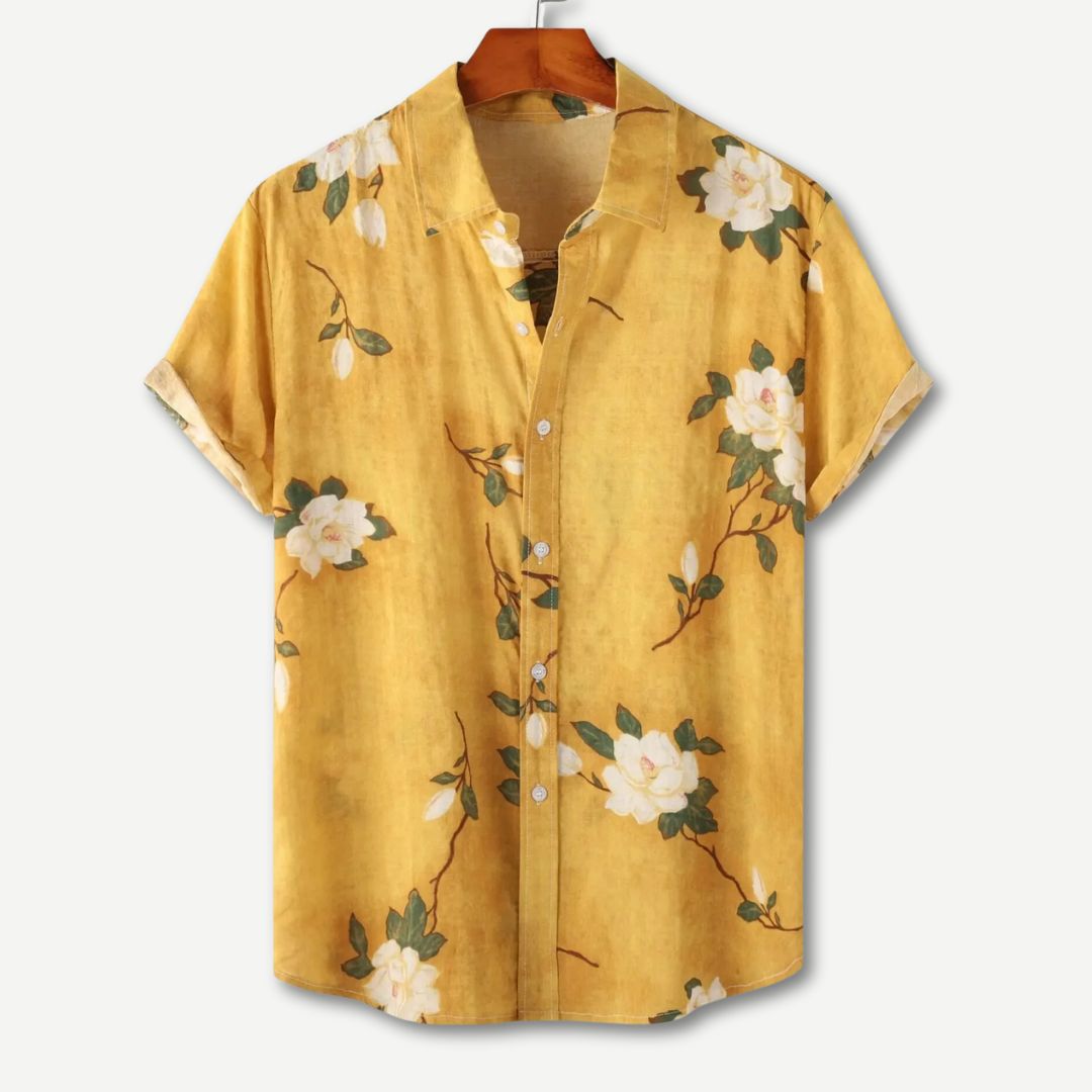Men's Beach Shirt - Short Sleeve Tropical Vacation Top