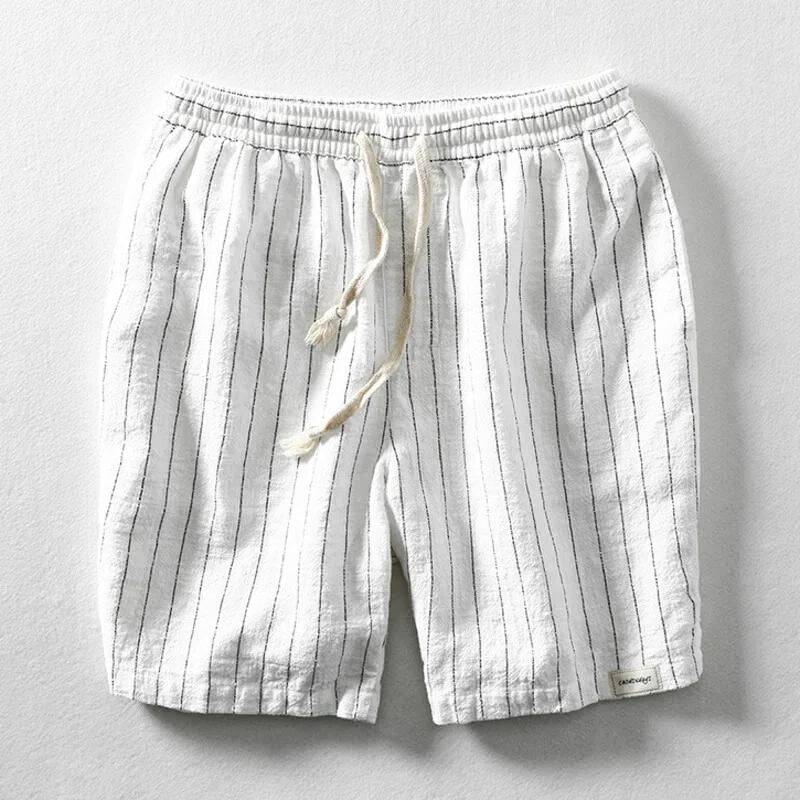 Men's Linen Shorts - Drawstring Summer Beach Shorts