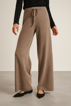 Women's Knit Lounge Set - Sweater and Wide Leg Pants