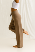 Women's Knit Lounge Set - Sweater and Wide Leg Pants