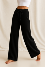 Women's Knit Lounge Set - Sweater and Wide Leg Pants