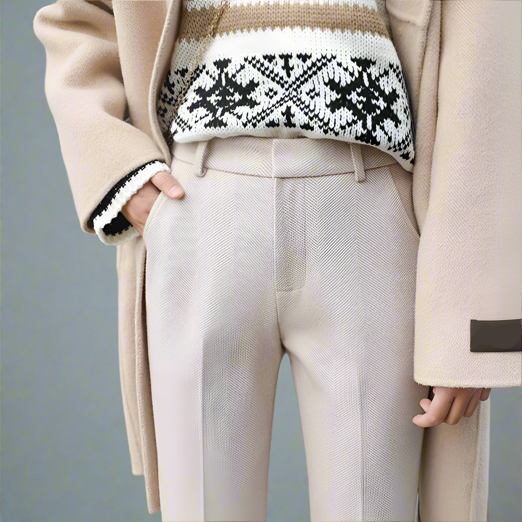 Women's Wool Trousers - Tailored High Waist Pants