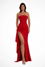 Women's Women’s Wedding Guest Strapless Maxi Dress | with Side Slit