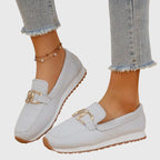 Women's Cushioned Loafers - Soft Leather Flats