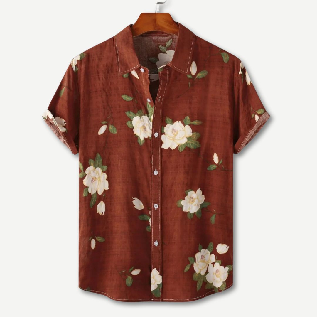 Men's Beach Shirt - Short Sleeve Tropical Vacation Top