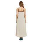 Women's Sleeveless Maxi Dress with Open Back Tie A-Line Linen Blend Long Sundress