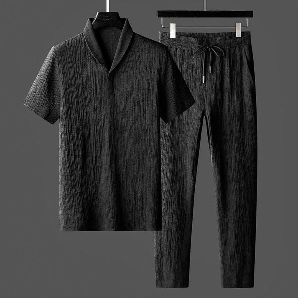 Men's Linen Set - Button Up Shirt and Pants Outfit