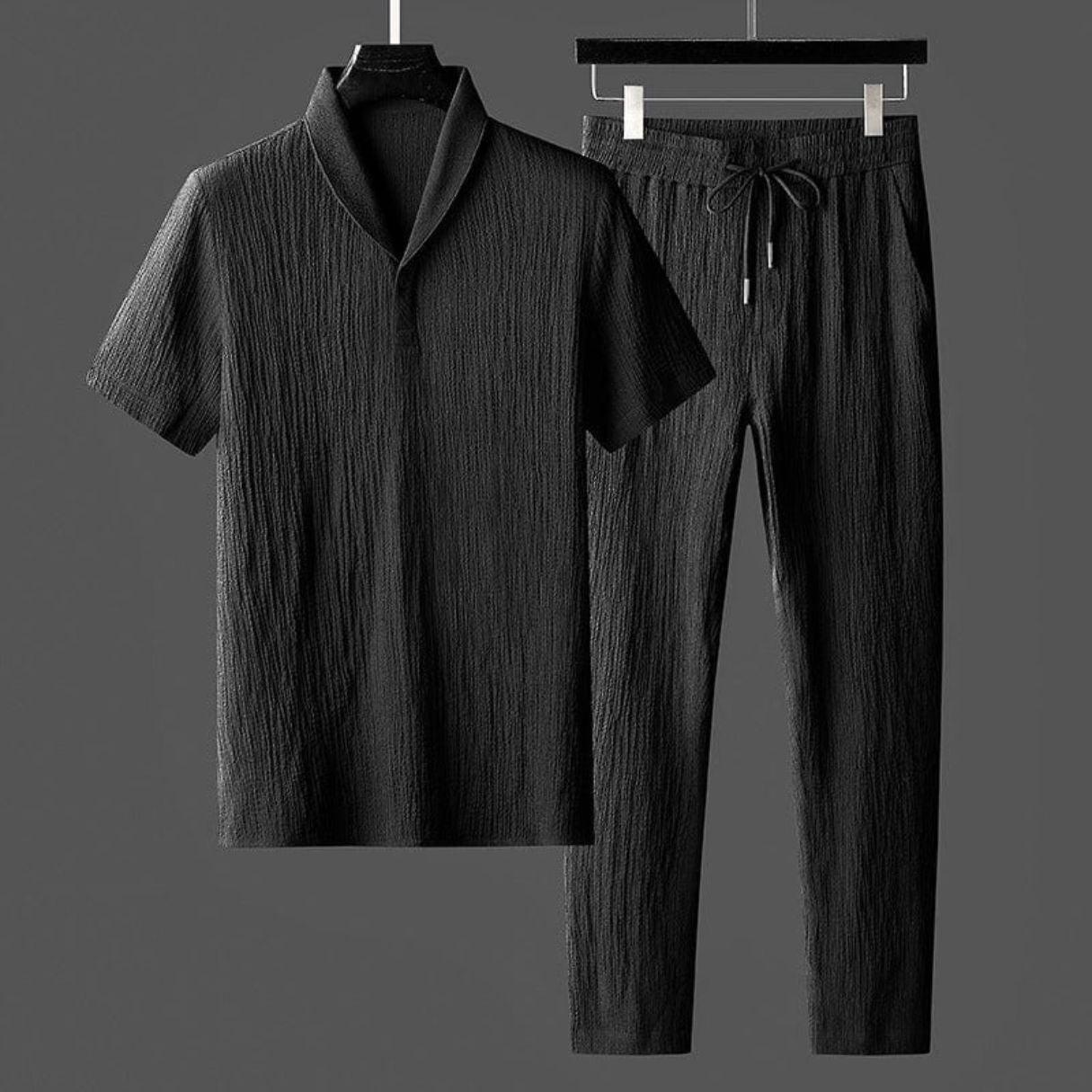 Men's Linen Set - Button Up Shirt and Pants Outfit