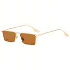 Men's Rectangular Sunglasses - Black Metal Frame Shades