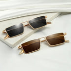 Men's Rectangular Sunglasses - Black Metal Frame Shades