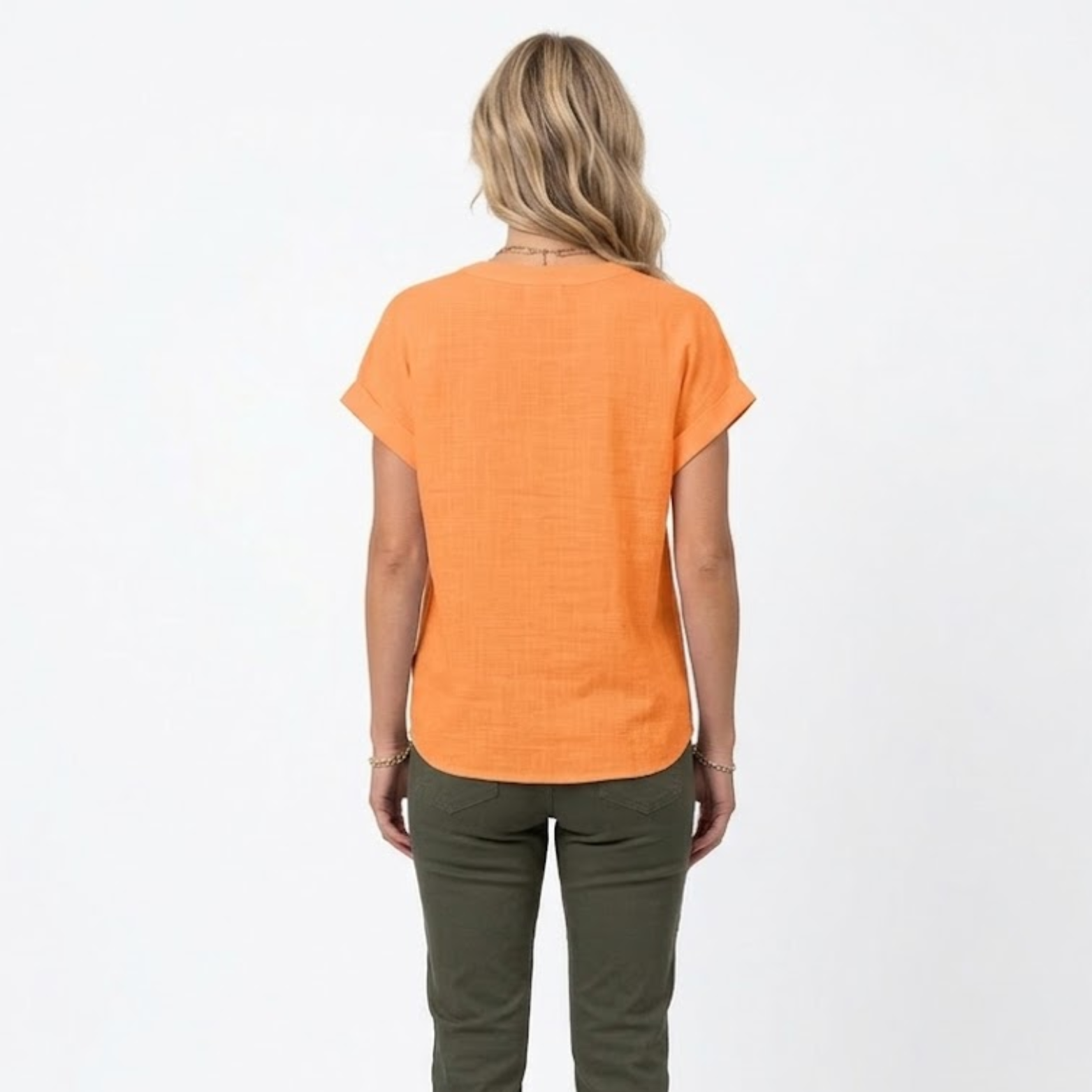 Women's V-Neck Cotton Linen Blouse | Short Sleeve Summer Top