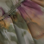 Women's V-Neck Twist Maxi Dress - Sleeveless Watercolor Print Evening Gown