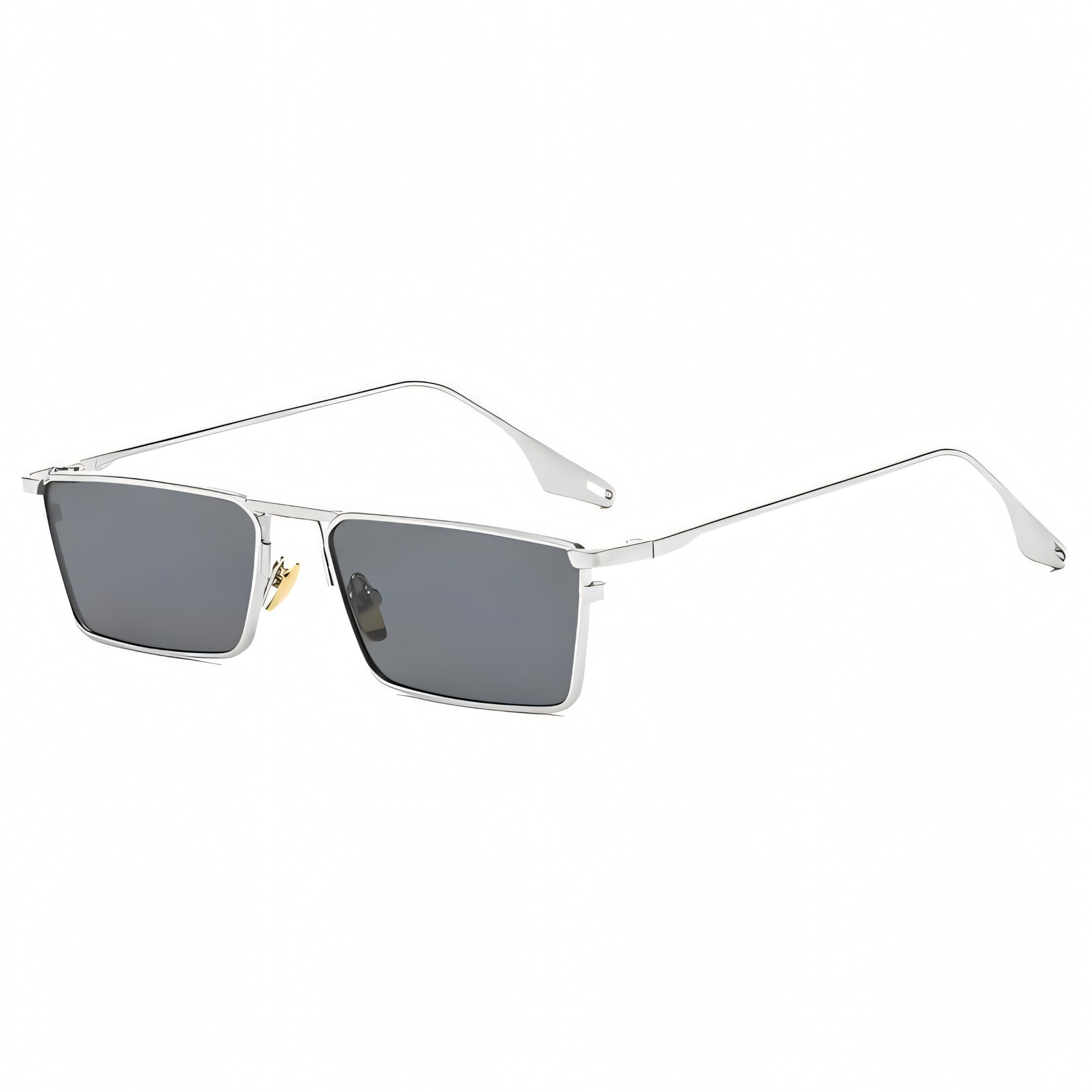 Men's Rectangular Sunglasses - Black Metal Frame Shades
