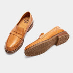 Women's Leather Loafers - Comfort Casual Walking Shoes