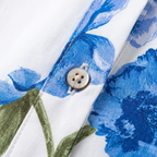 Women's Floral Poplin Shirt | Puff Sleeve Lapel Collar Blouse