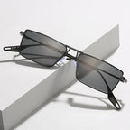 Men's Rectangular Sunglasses - Black Metal Frame Shades