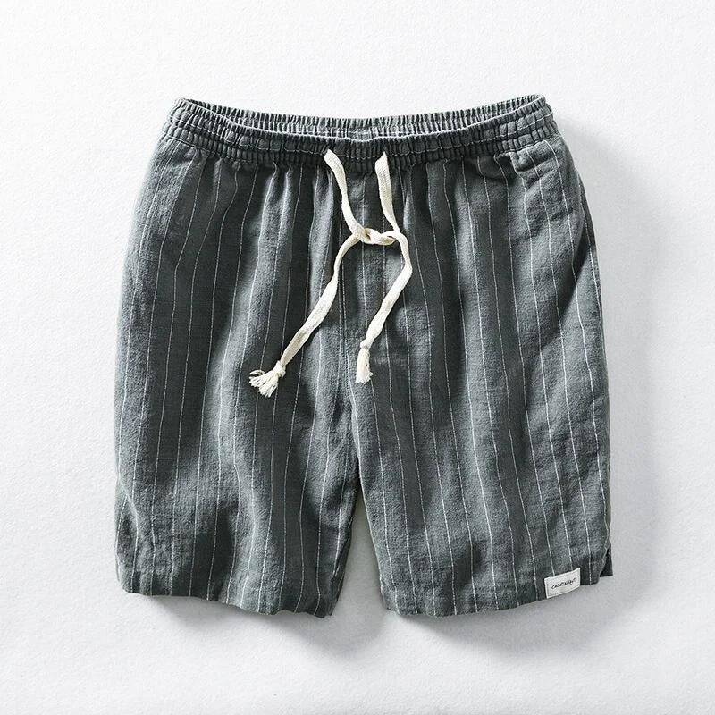Men's Linen Shorts - Drawstring Summer Beach Shorts