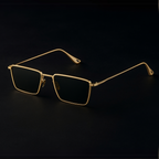 Men's Rectangular Sunglasses - Black Metal Frame Shades