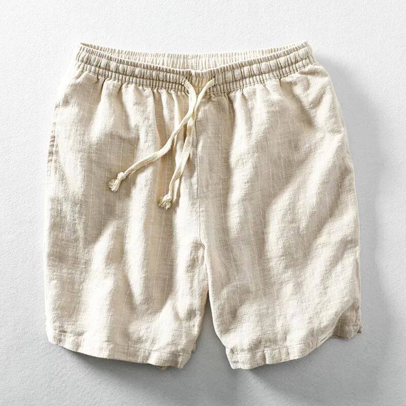 Men's Linen Shorts - Drawstring Summer Beach Shorts