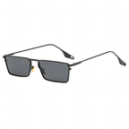 Men's Rectangular Sunglasses - Black Metal Frame Shades