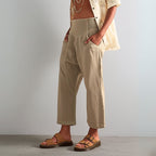 Women's Relaxed Linen Pants - Cropped Wide Leg Trousers