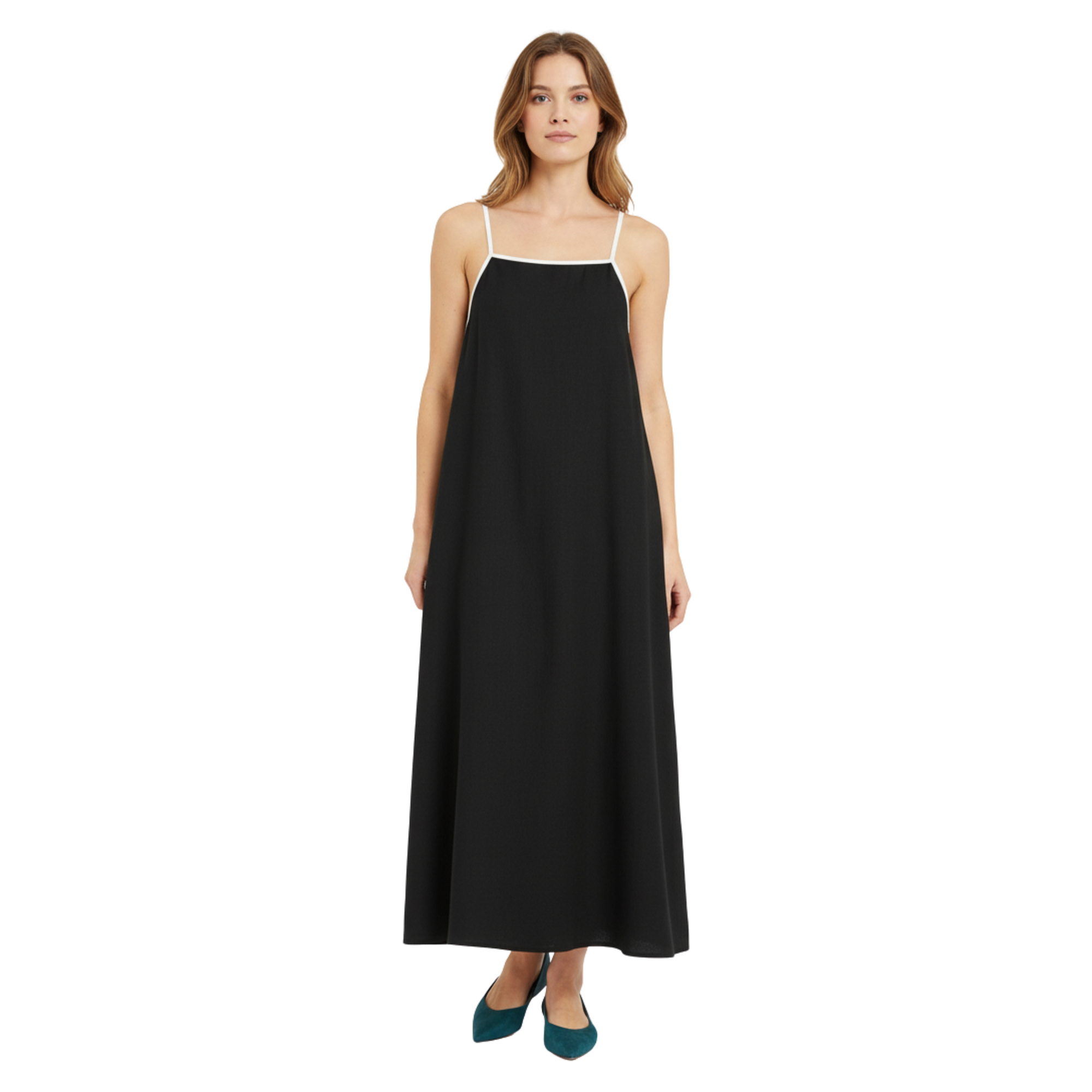 Women's Sleeveless Maxi Dress with Open Back Tie A-Line Linen Blend Long Sundress