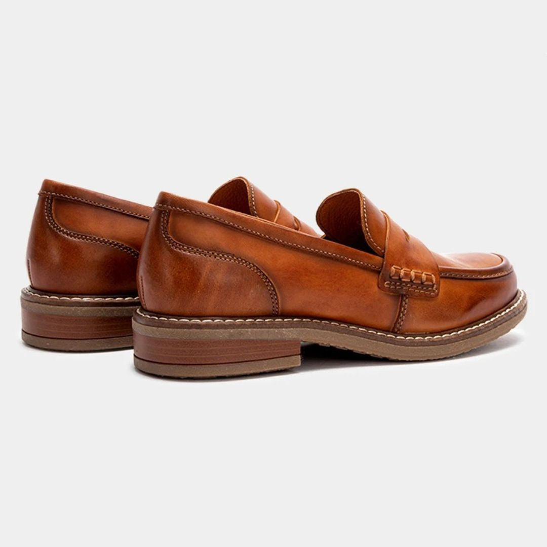 Women's Leather Loafers - Comfort Casual Walking Shoes