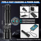 100000 Lumen Tactical Flashlight - Military Grade Torch