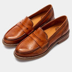 Women's Leather Loafers - Comfort Casual Walking Shoes
