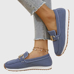 Women's Cushioned Loafers - Soft Leather Flats