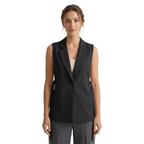 Women's Sleeveless Button Suit Vest | Side Slit Tailored Waistcoat