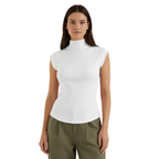 Women's Mock Neck Sleeveless Ribbed Knit Top | Fitted Bodycon Style