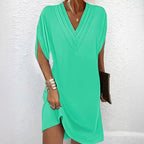 Women's Summer Dress Elegant V-Neck Multi-Layered Casual Outfit