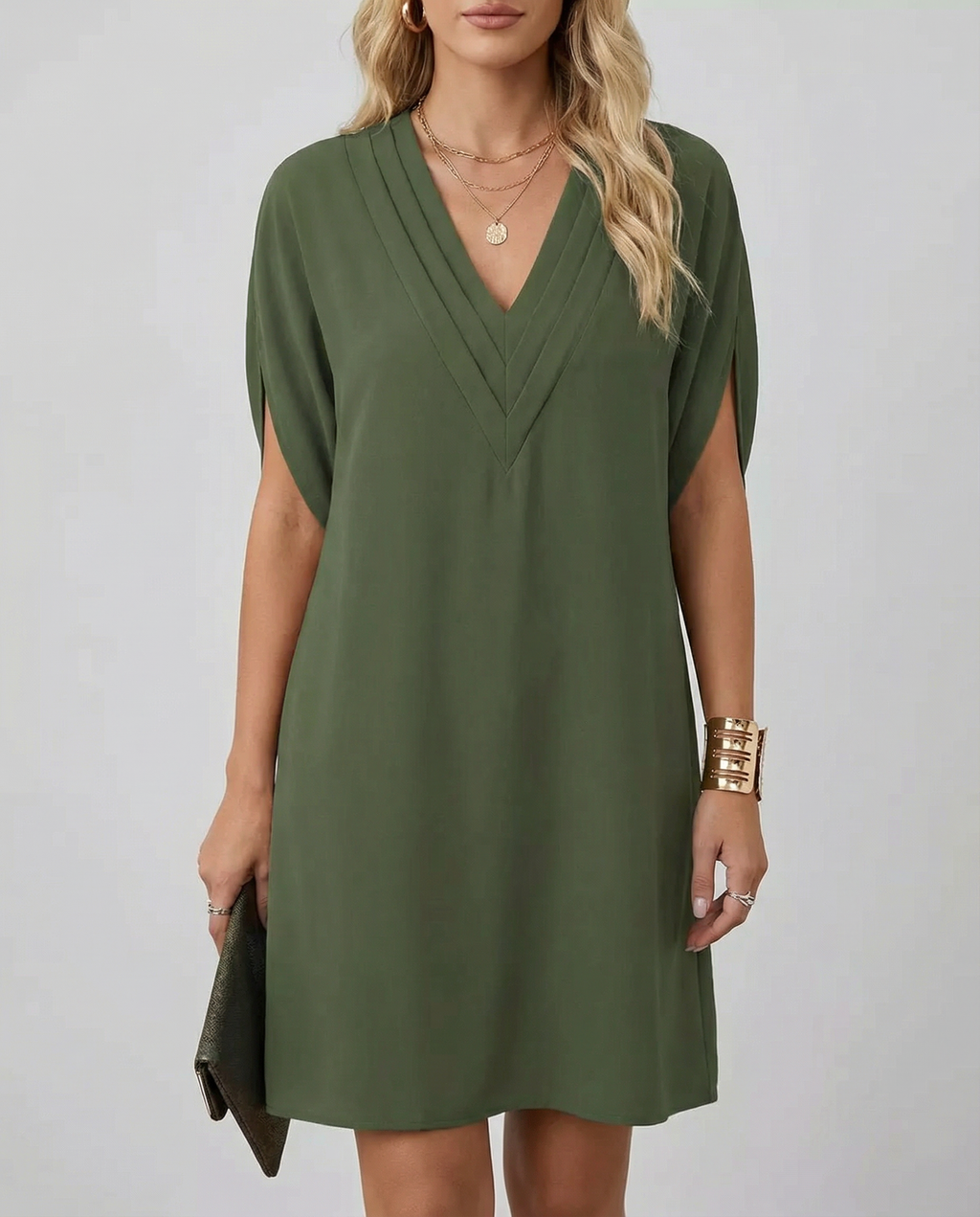 Women's Summer Dress Elegant V-Neck Multi-Layered Casual Outfit